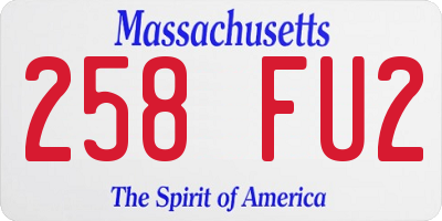 MA license plate 258FU2