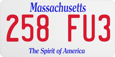 MA license plate 258FU3