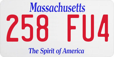 MA license plate 258FU4