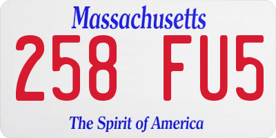 MA license plate 258FU5