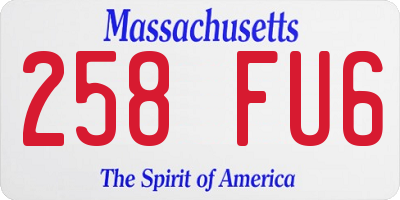 MA license plate 258FU6