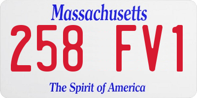 MA license plate 258FV1