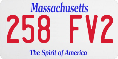 MA license plate 258FV2