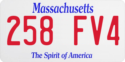 MA license plate 258FV4