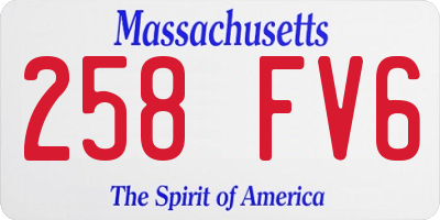MA license plate 258FV6