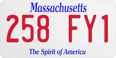 MA license plate 258FY1