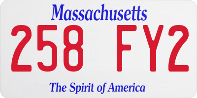 MA license plate 258FY2