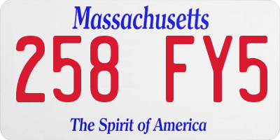 MA license plate 258FY5
