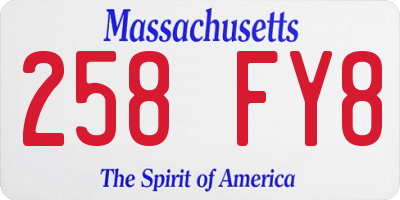 MA license plate 258FY8