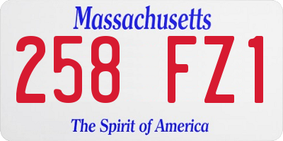 MA license plate 258FZ1