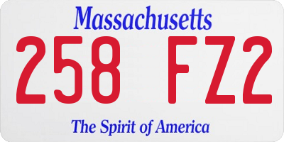 MA license plate 258FZ2