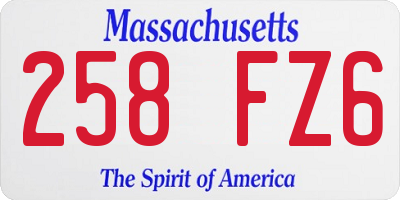 MA license plate 258FZ6