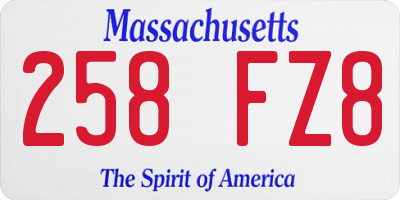 MA license plate 258FZ8
