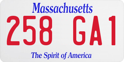 MA license plate 258GA1