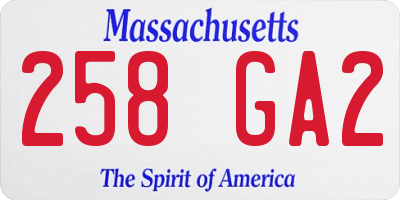 MA license plate 258GA2