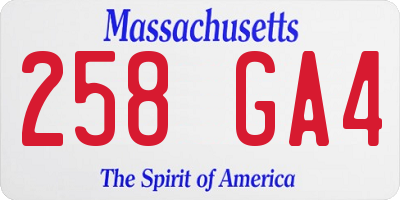 MA license plate 258GA4