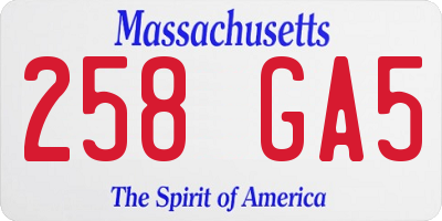 MA license plate 258GA5