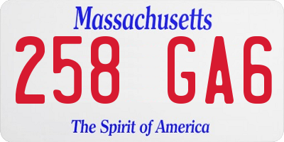 MA license plate 258GA6