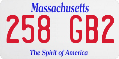 MA license plate 258GB2