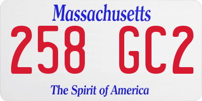 MA license plate 258GC2