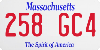 MA license plate 258GC4