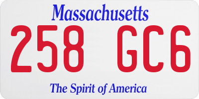 MA license plate 258GC6