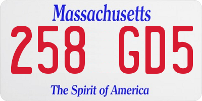 MA license plate 258GD5