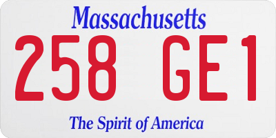 MA license plate 258GE1