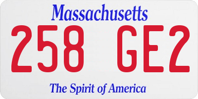 MA license plate 258GE2