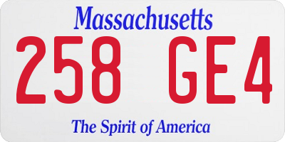 MA license plate 258GE4