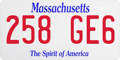 MA license plate 258GE6