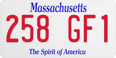 MA license plate 258GF1