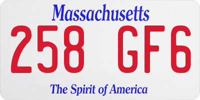 MA license plate 258GF6
