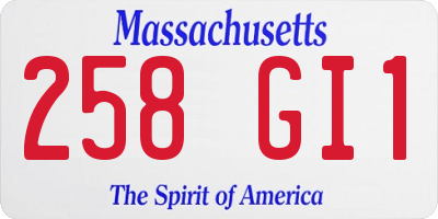 MA license plate 258GI1