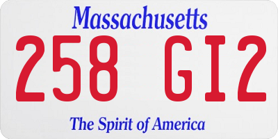 MA license plate 258GI2