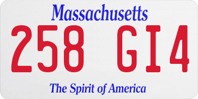 MA license plate 258GI4
