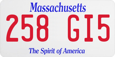MA license plate 258GI5