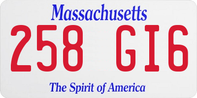 MA license plate 258GI6