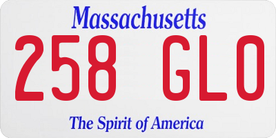 MA license plate 258GL0