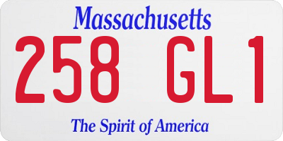 MA license plate 258GL1