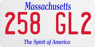 MA license plate 258GL2