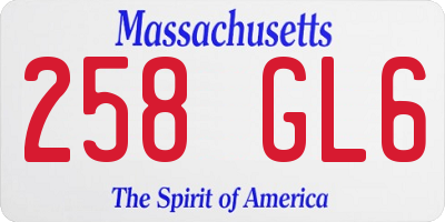MA license plate 258GL6