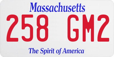 MA license plate 258GM2