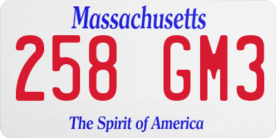 MA license plate 258GM3