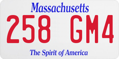 MA license plate 258GM4