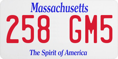 MA license plate 258GM5