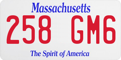 MA license plate 258GM6