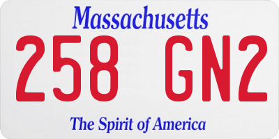 MA license plate 258GN2