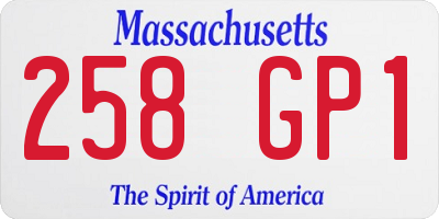 MA license plate 258GP1