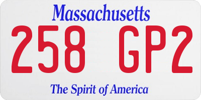 MA license plate 258GP2